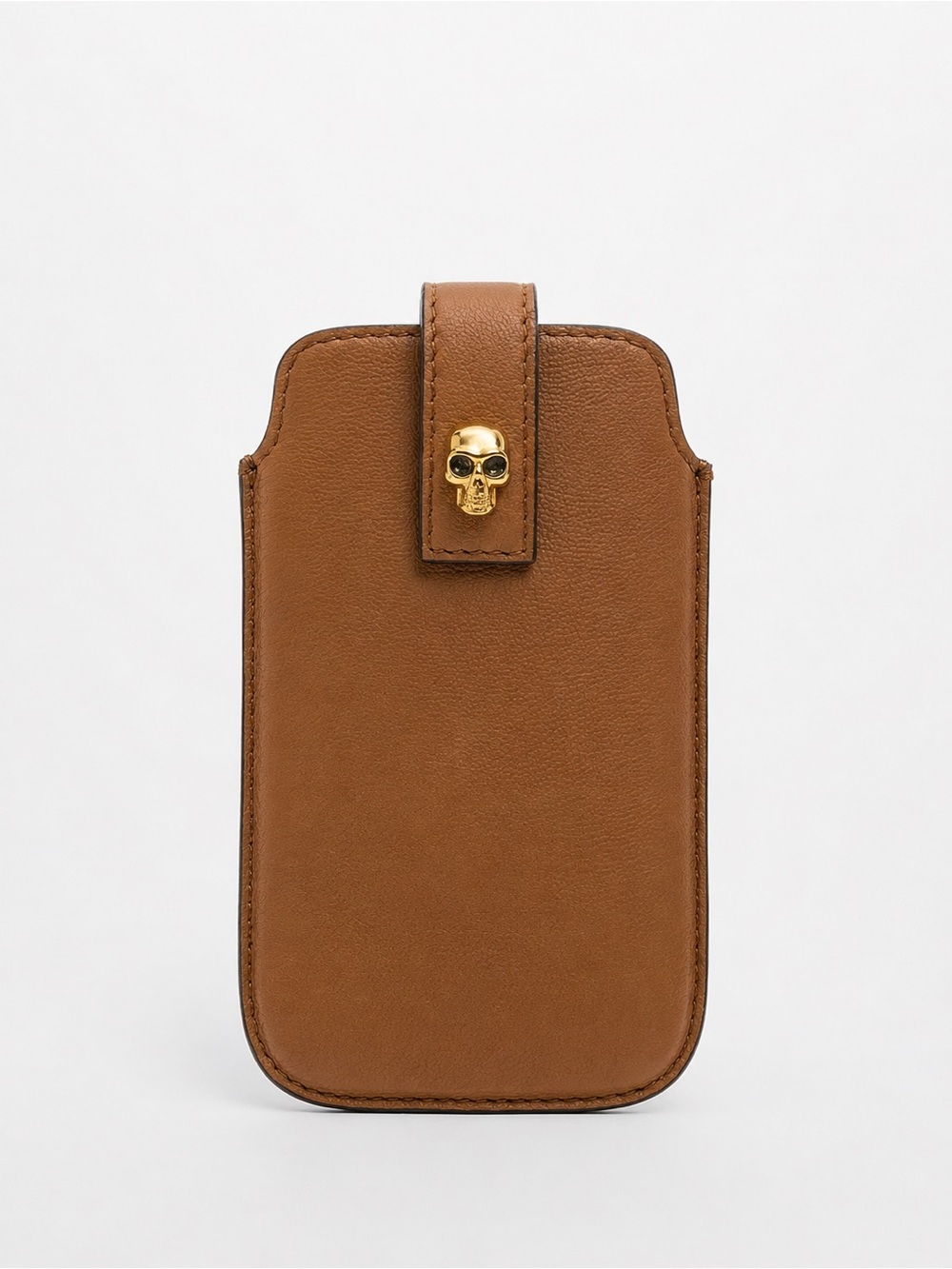 Alexander McQueen Brown Leather Phone Case